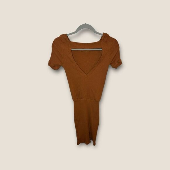 Free People Beach On The Rooftop Ribbed Mini Dress Size XS - Picture 1 of 4